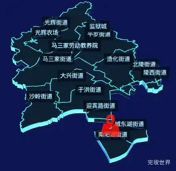 echarts沈阳市于洪区geoJson地图3d地图自定义图标